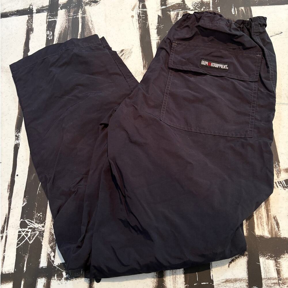 B.U.M. Equipment Nylon Lightweight Adjustable Track Pants Athletic Windbreaker-M